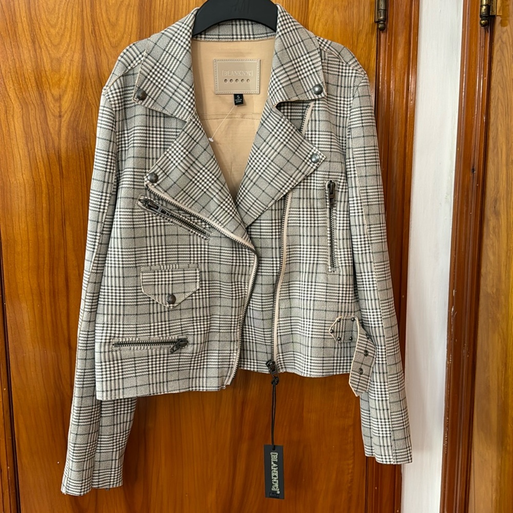 NWT blank nyc plaid jacket